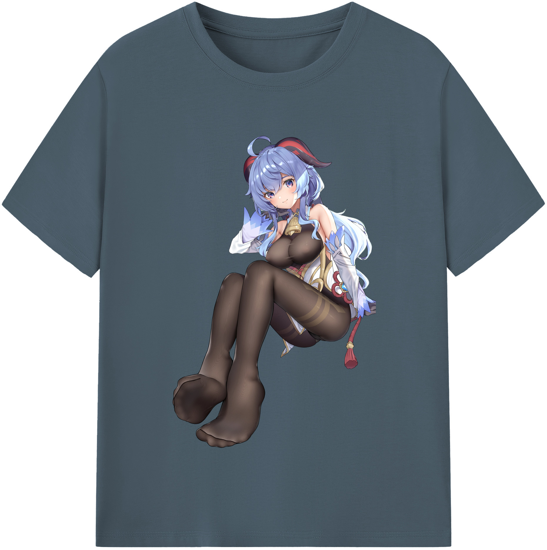 げんし神 甘雨 かんう genshin Ganyu 綿100％半袖Tシャツ（フロントプリント）
